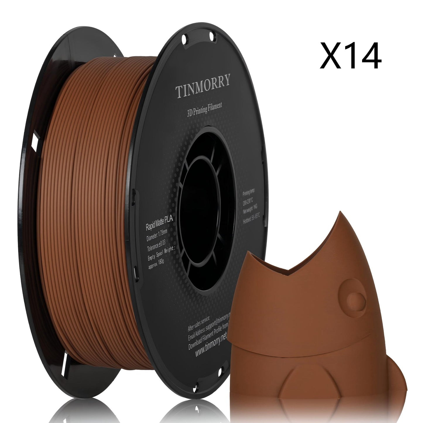 14 Rolls Matte PLA Filament, 1 KG 1 Spool