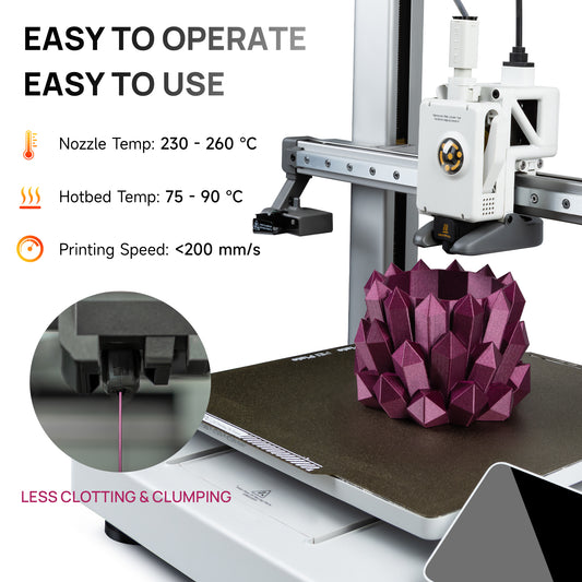 Sparkly PETG 3D Printer Filament 1.75mm, 1 KG, Sparkly Black