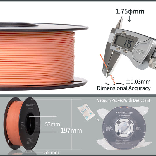 Matte PLA 3D Printer Filament 1.75mm, 1 KG, Matte Pomelo Orange