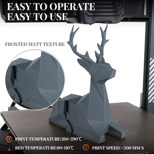 Glass Fiber PETG 3D Printer Filament 1.75mm, 1 KG, Frosted Grey