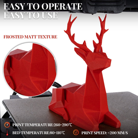 Glass Fiber PETG 3D Printer Filament 1.75mm, 1 KG, Frosted Red