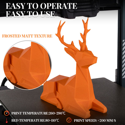 Glass Fiber PETG 3D Printer Filament 1.75mm, 1 KG, Frosted Orange