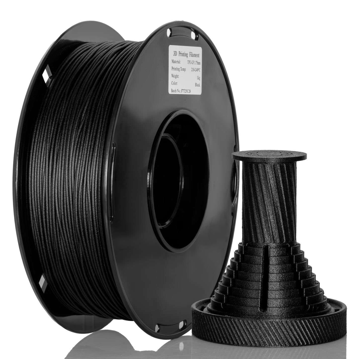 Glass Fiber ABS Filament 1.75mm, 1 KG, Black