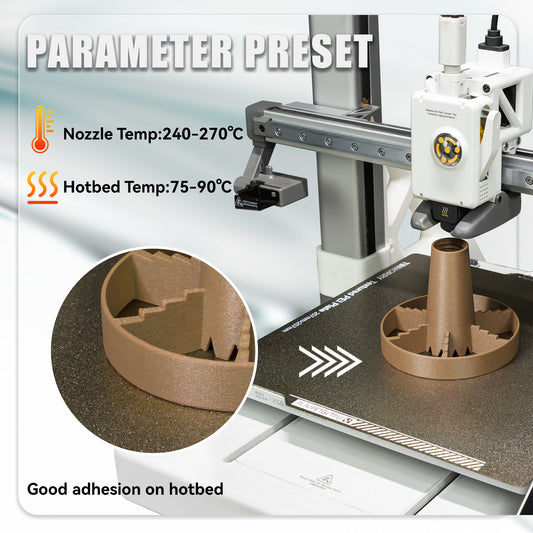 Glass Fiber PETG 3D Printer Filament 1.75mm, 1 KG, Frosted Brown