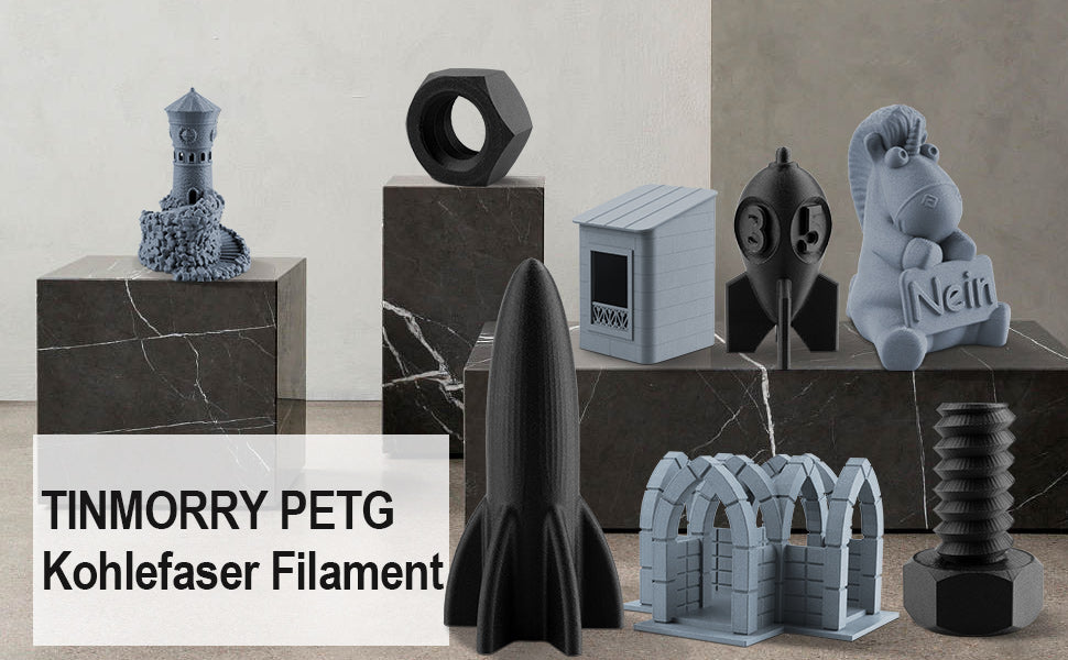 TINMORRY Filament PETG en fibre de carbone 1,75 mm, matériaux d'impression  3D pour imprimante 3D FDM, bobine de 1 kg, Noir : : Commerce,  Industrie et Science