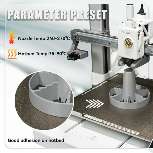 Glass Fiber PETG 3D Printer Filament 1.75mm, 1 KG, Frosted Warm Light Grey