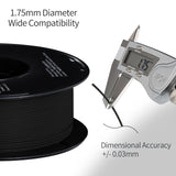 Carbon Fiber PLA Filament 1.75mm 1kg, TINMORRY PLA-CF 3D Printing Filament for FDM 3D Printer, 1 Spool, Black