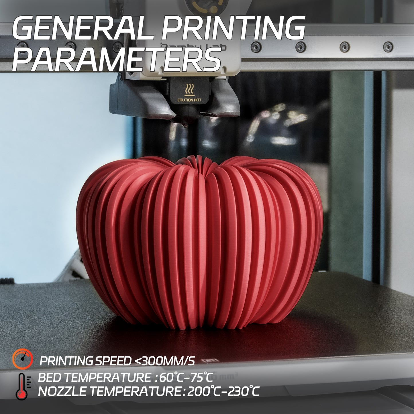 Matte PLA 3D Printer Filament 1.75mm, 1 KG, Matte Red