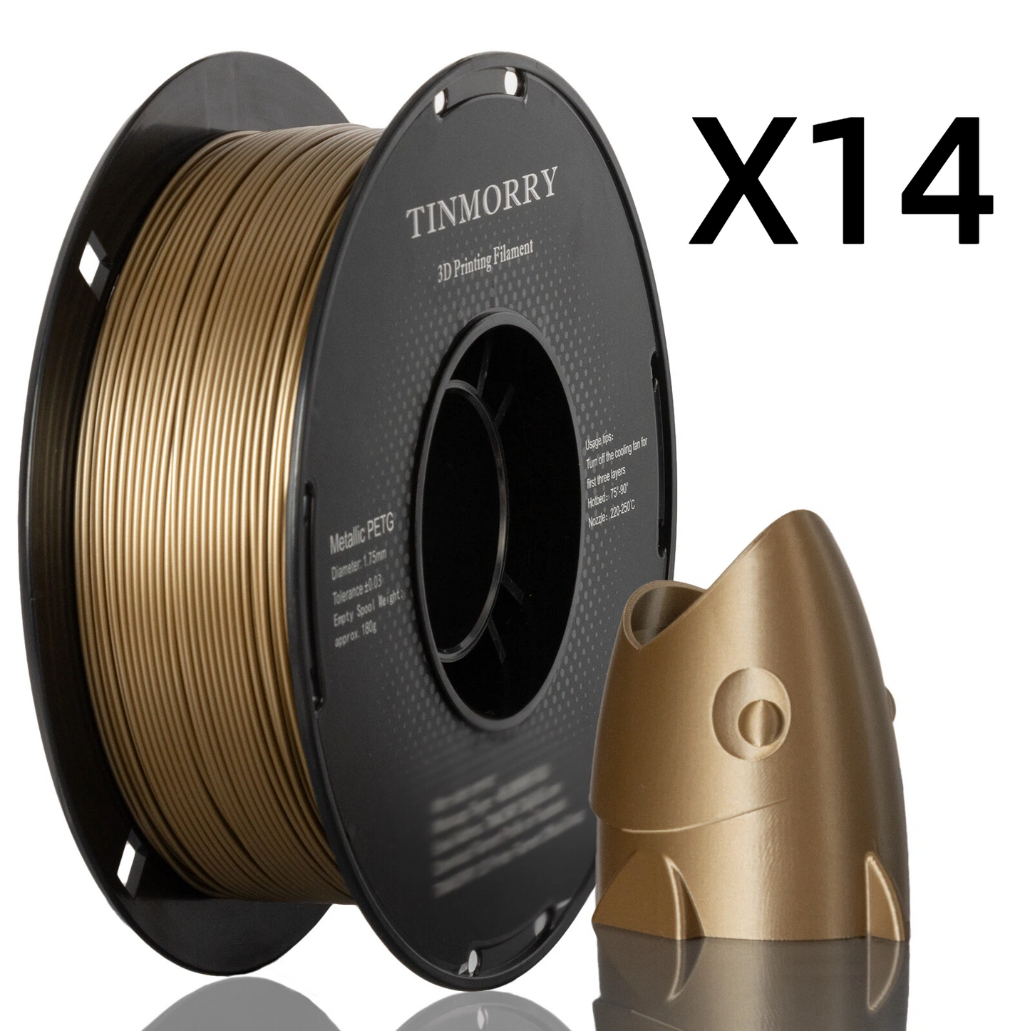 14 Rolls Metallic PETG Filament, 1 KG 1 Spool