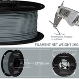 Carbon Fiber PETG Filament 1.75mm, TINMORRY PETG-CF 3D Printing Filament, Compatible with Bambu Lab FDM 3D Printer, Marble Grey
