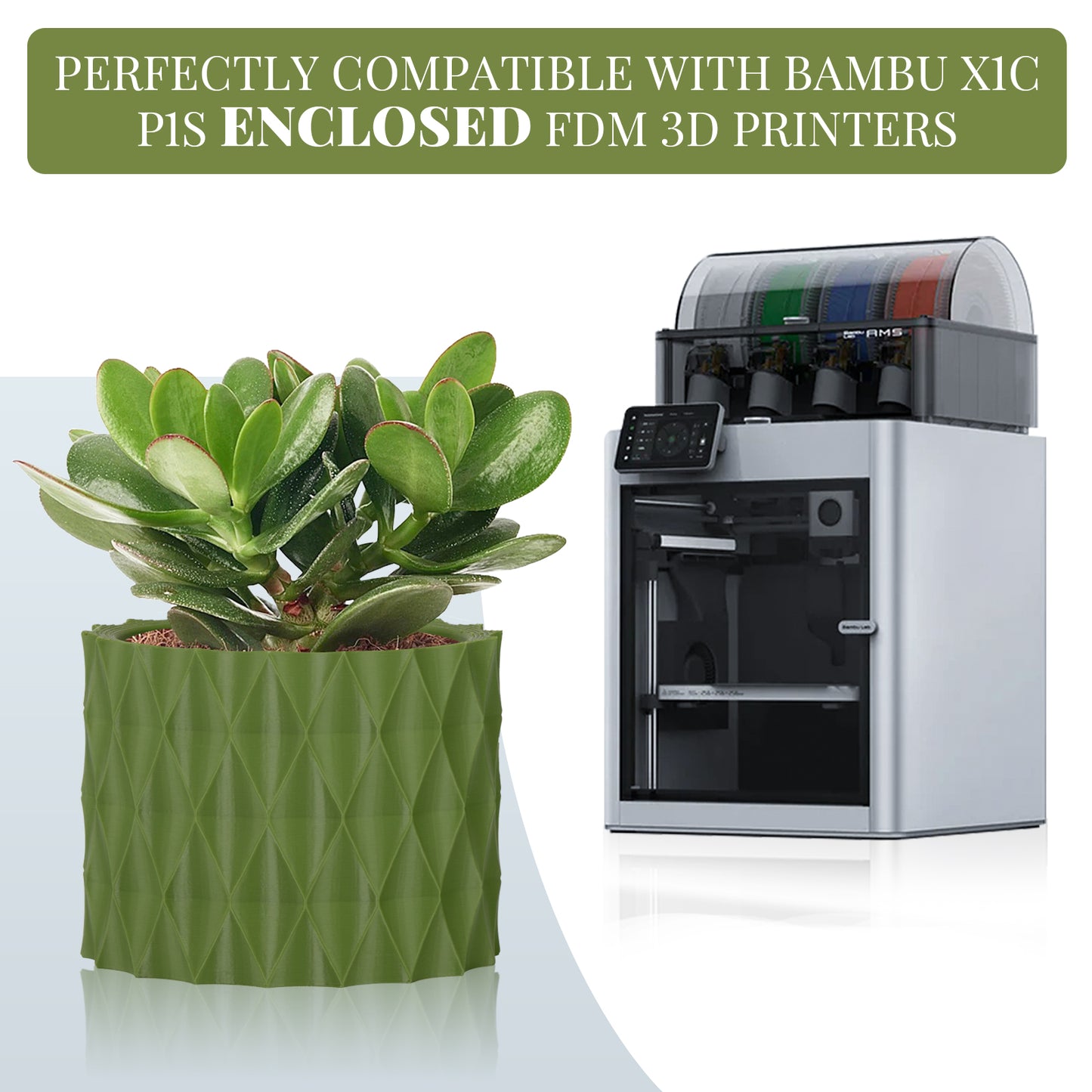 ASA 3D Printer Filament 1.75mm, 1 KG, Olive Green