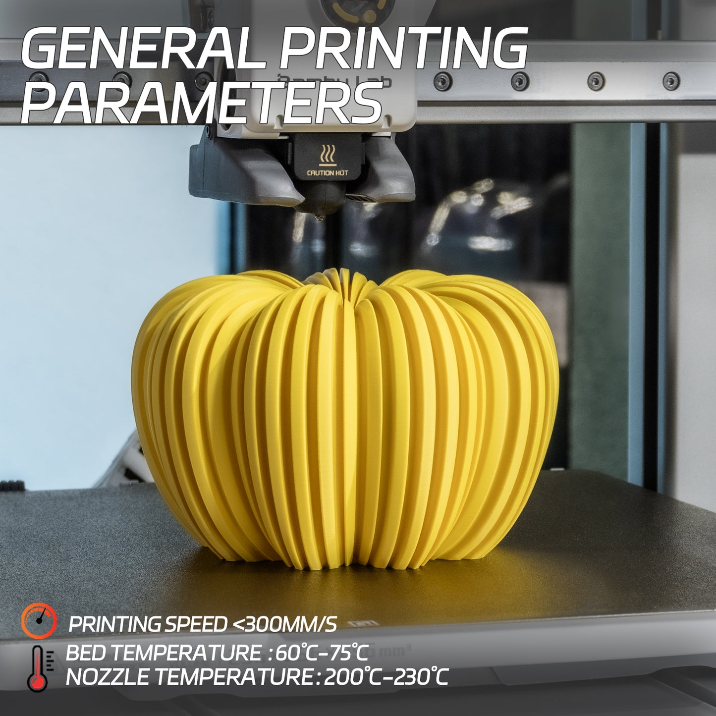 Matte PLA 3D Printer Filament 1.75mm, 1 KG, Matte Yellow