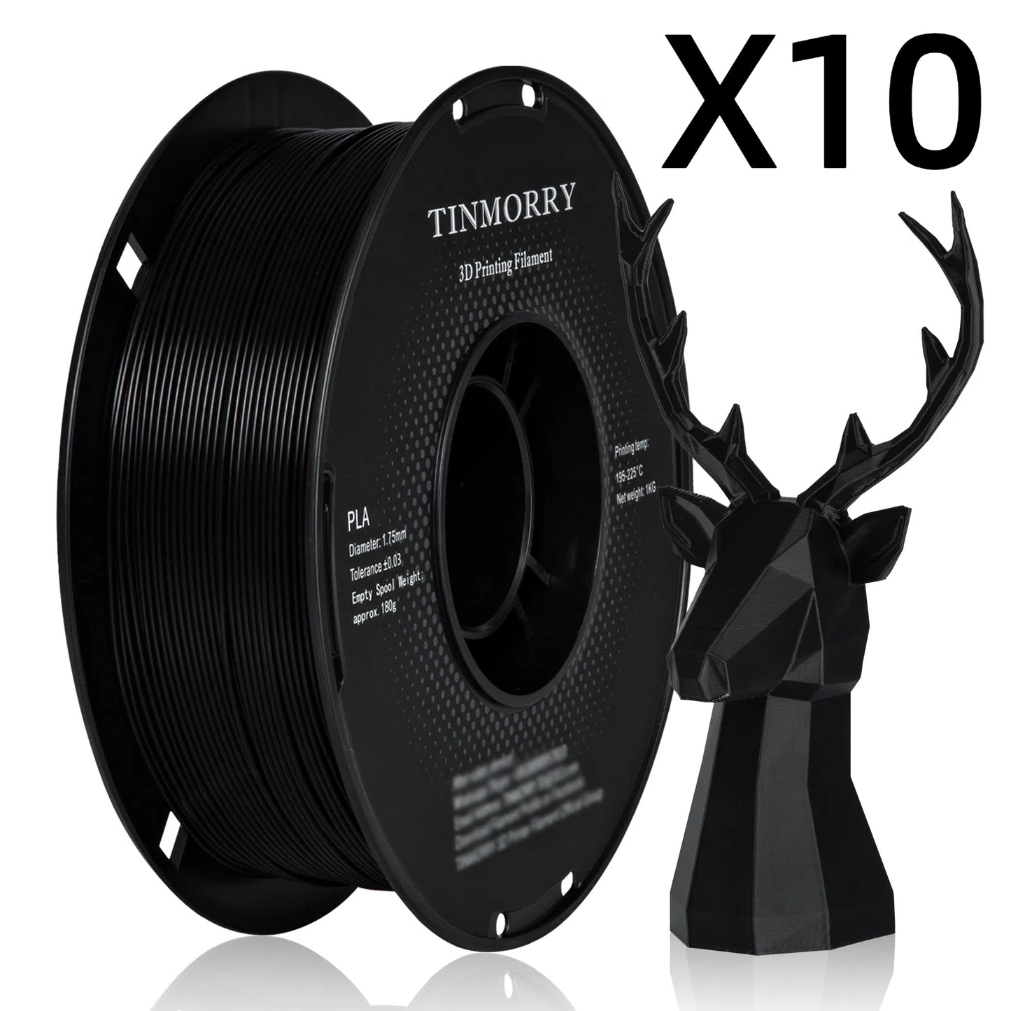 10 Rolls Value Pack & Save | Regular PLA Filament 1.75mm, 1 KG 1 Spool