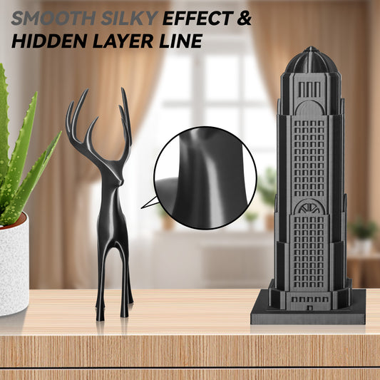 Silk PLA 3D Printer Filament 1.75mm, 1 KG, Silk Iron Black