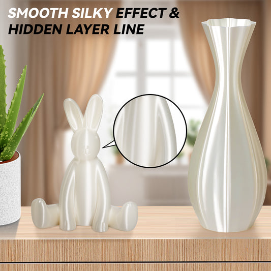 Silk PLA 3D Printer Filament 1.75mm, 1 KG, Silk White