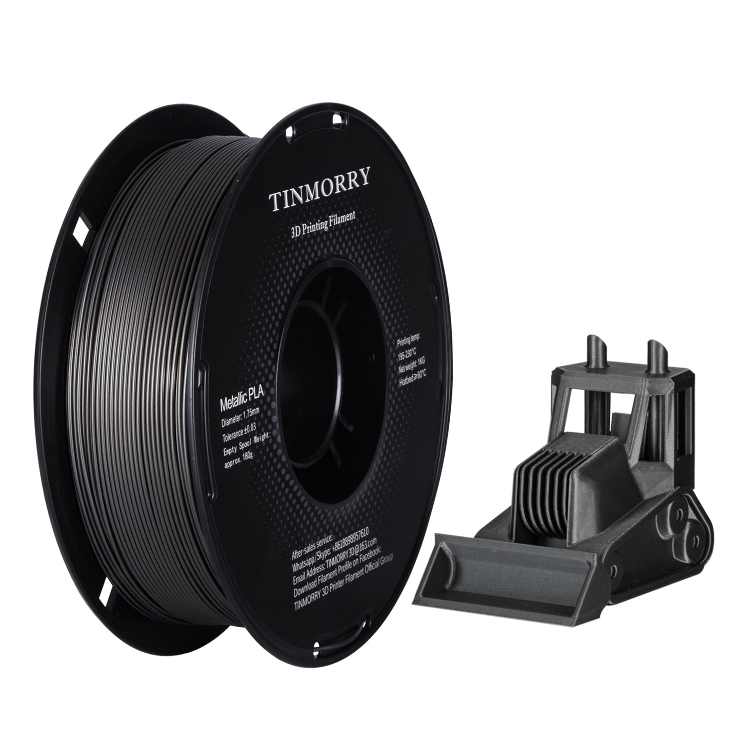 Metallic PLA 3D Printer Filament 1.75mm, 1 KG, Metallic Space Grey