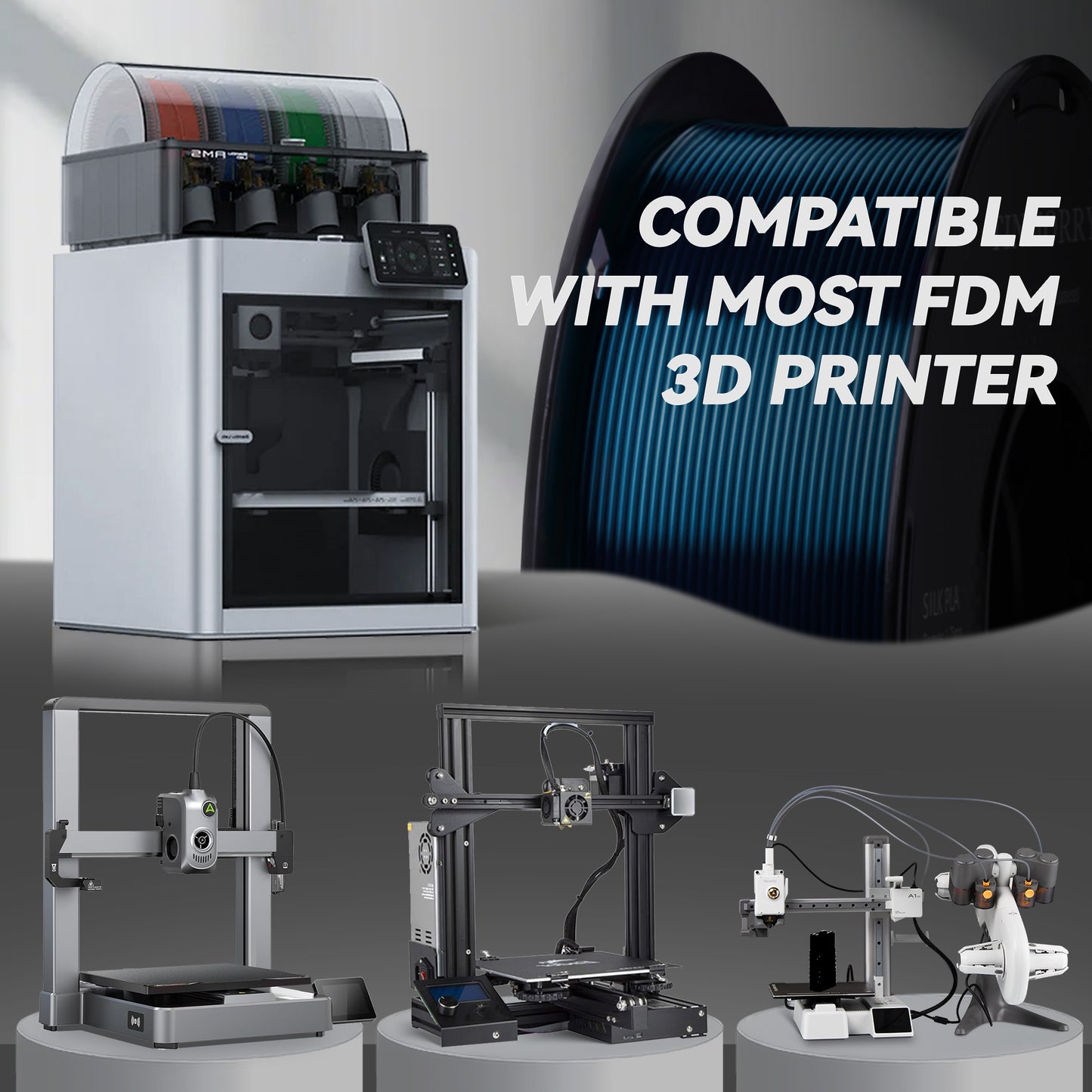 Silk PLA 3D Printer Filament 1.75mm, 1 KG, Silk Teal Blue