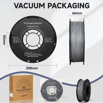 Glass Fiber TPU Filament 1.75mm, 1 KG, Frosted Light Grey