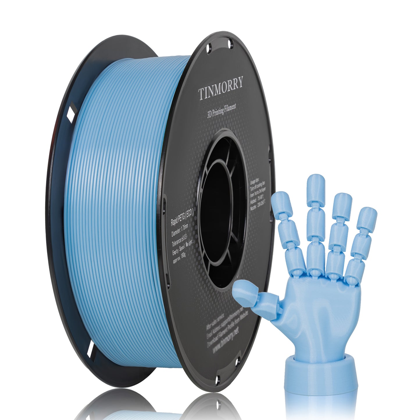 Rapid PETG-Eco 3D Printer Filament 1.75mm, 1 KG, Baby Blue