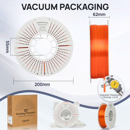 Rapid PETG-Eco 3D Printer Filament 1.75mm, 1 KG, Translucent Orange