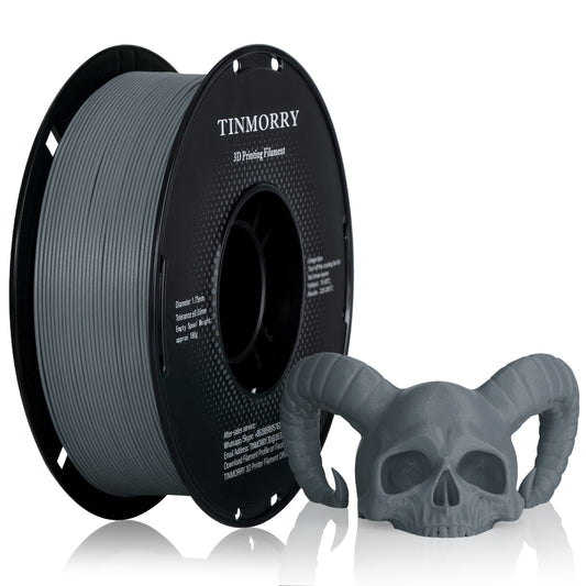 TINMORRY Glasfaserverstärktes PETG-Filament, hochschlagfestes PETG-GF-3D-Druckfilament, Haltbarkeit und Steifheit, perfekt kompatibel mit Bambu Lab FDM-3D-Drucker, 1 kg, 1 Spule, Frosted Grey