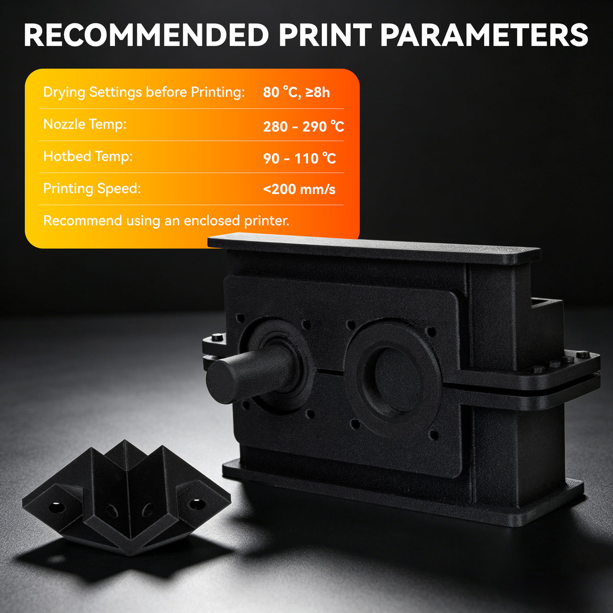Carbon Fiber Reinforced PA6 Filament, 1 KG 1 Spool, Black