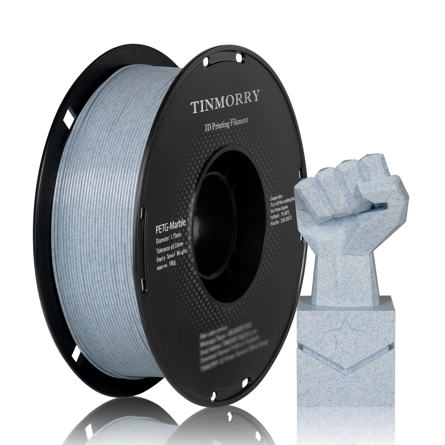 Marble PETG 3D Printer Filament 1.75mm, 1 KG, Marble Magic Blue