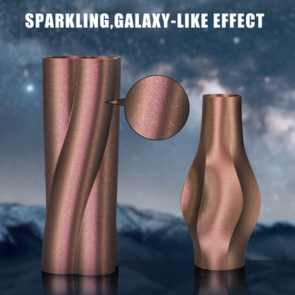 TINMORRY PLA-Filament 1,75 mm, 3D-Drucker-Filament, Maßgenauigkeit +/- 0,03 mm, 1 kg Spule, kompatibel mit Bambu FDM 3D-Drucker, Galaxy Brown