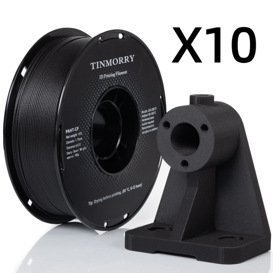 10 Rolls Value Pack & Save| Carbon Fiber PAHT 3D Printer Filament 1.75mm, 1 KG, Black
