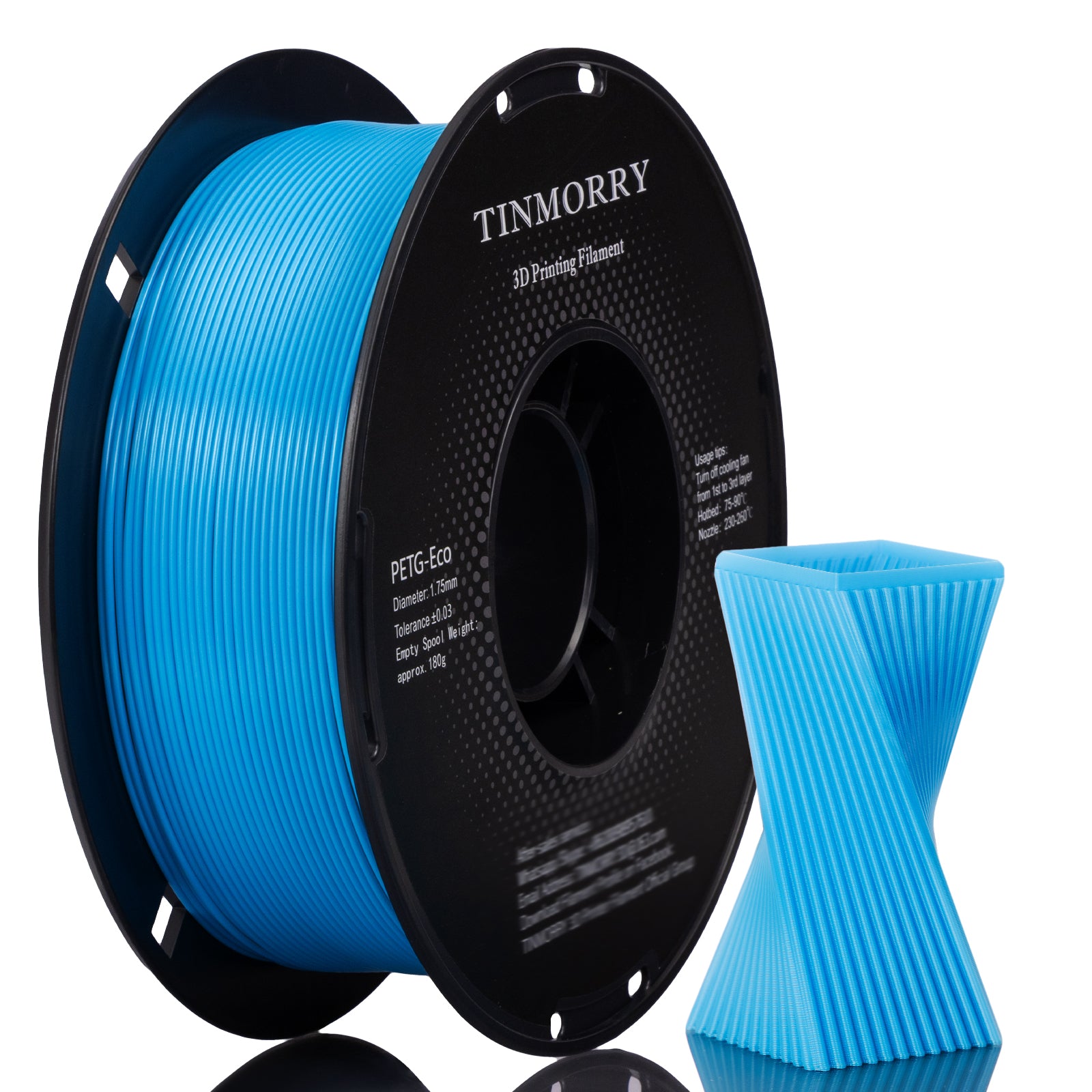 TINMORRY PETG Filament Rapid PETG-Eco 3D Printing Filament, Compatible with Bambu Lab/Creality K1C FLASHFORGE Adventurer 5M FDM 3D Printer,
