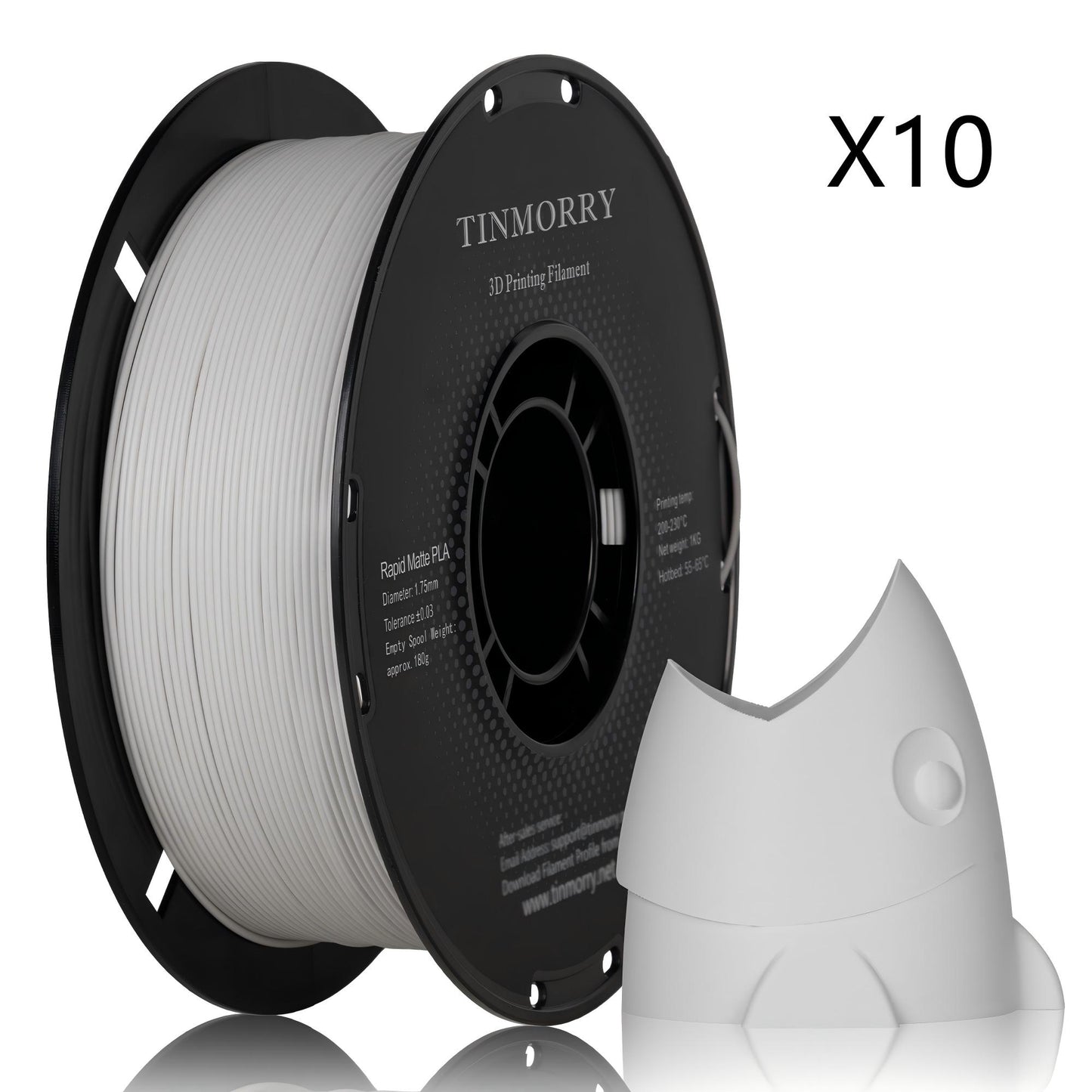 10 Rolls Matte PLA Filament, 1 KG 1 Spool