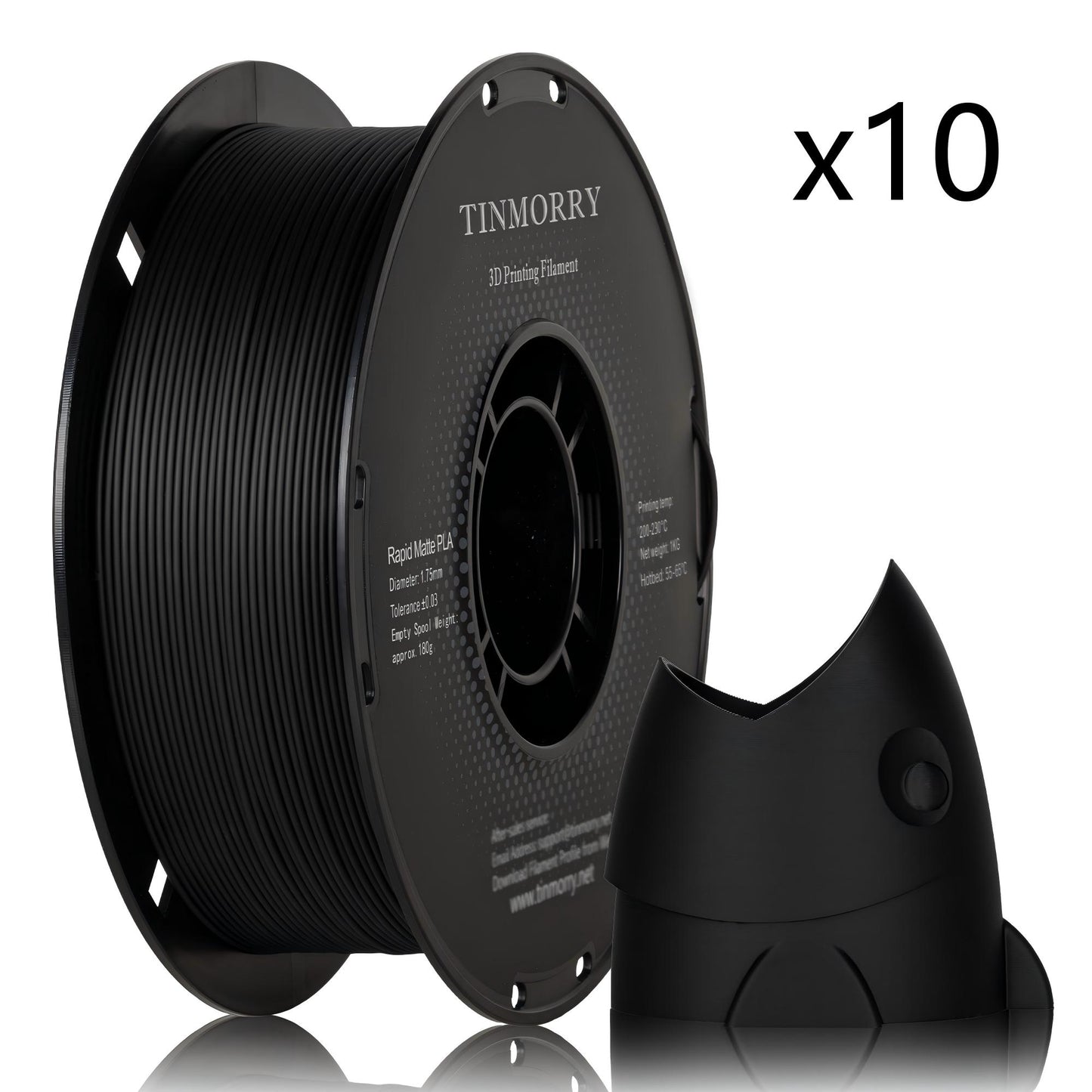 10 Rolls Matte PLA Filament, 1 KG 1 Spool