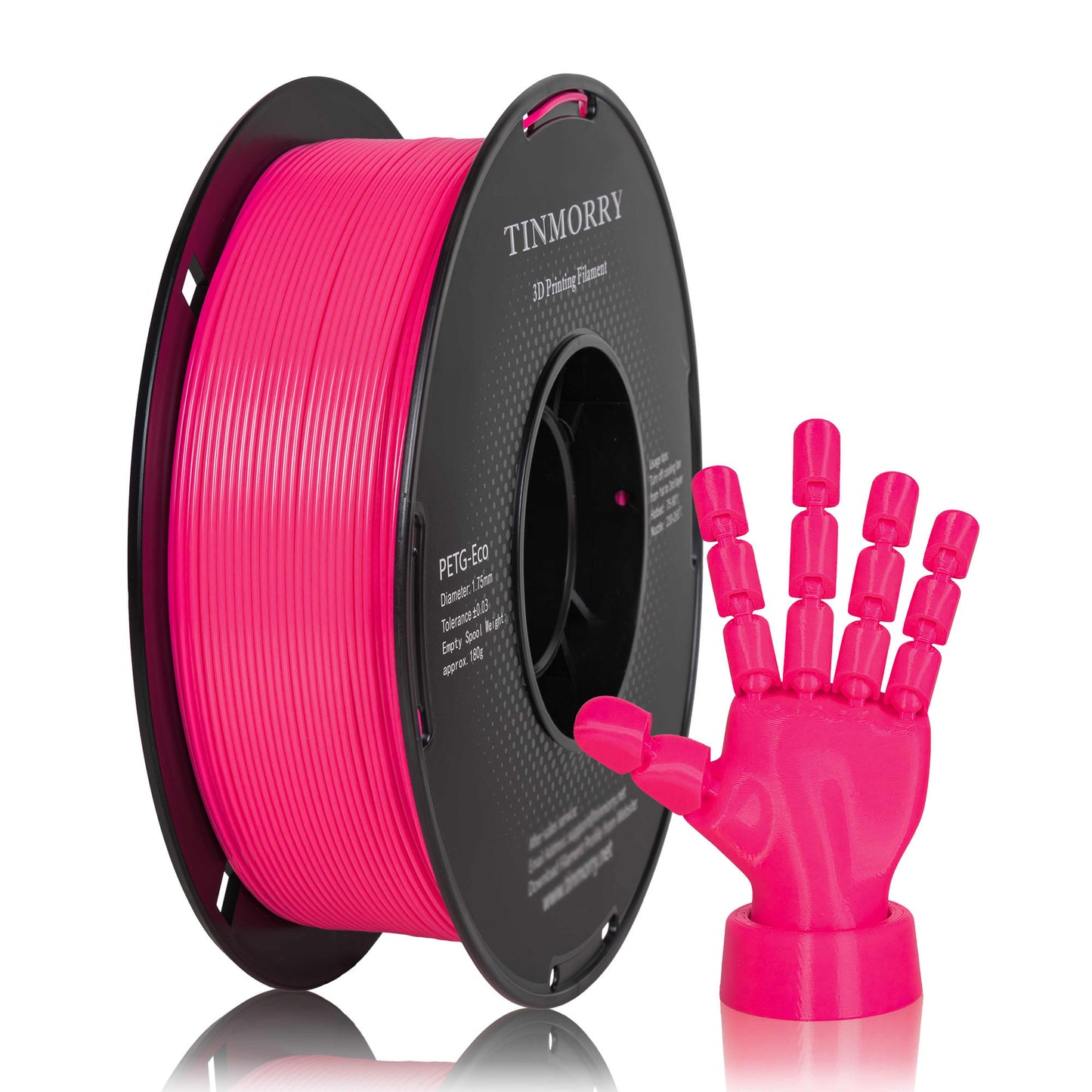 Rapid PETG-Eco 3D Printer Filament 1.75mm, 1 KG, Fluorescent Rose Red