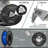 TINMORRY PETG-Filament 1,75 mm, Rapid PETG-Eco 3D-Druckfilament, kompatibel mit Bambu Lab/Creality K1C / FLASHFORGE Adventurer 5M FDM 3D-Drucker, 1 kg 1 Spule, Klein Blue 