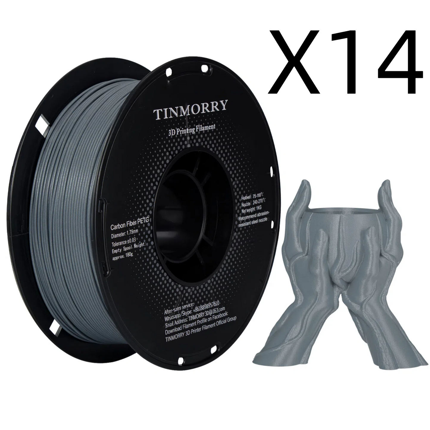 14 Rolls Value Pack & Save | Carbon Fiber PETG  Filament, 1 KG 1 Spool
