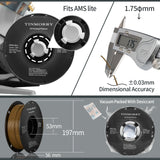 TINMORRY PETG Filament 1.75mm, Rapid PETG-Eco 3D Printing Filament, Compatible with Bambu Lab/Creality K1C / FLASHFORGE Adventurer 5M FDM 3D Printer, 1 KG 1 Spool, Coffee