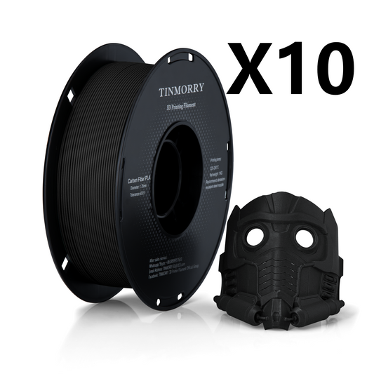 10 Rolls Carbon Fiber PLA Filament, 1 KG 1 Spool, Black