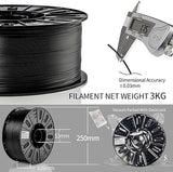 4 Rolls Carbon Fiber PETG Filament 1.75mm, TINMORRY PETG-CF 3D Printing Filament  for FDM 3D Printers, 3 KG 1 Spool, 12 KG, Black