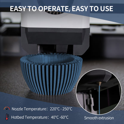 Carbon Fiber PLA 3D Printer Filament 1.75mm, 1 KG, Carbon Blue