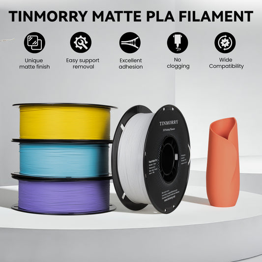 TINMORRY マット PLA フィラメント 1.75mm、PLA 3D プリント フィラメント、Bambu Lab FDM 3D プリンター対応、1 KG 1 スプール、マット ブラウン