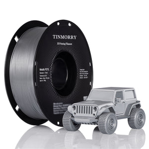 TINMORRY Metallic PETG Filament 1,75 mm, PETG 3D-Druckfilament, kompatibel mit Bambu Lab FDM 3D-Drucker, 1 kg 1 Spule, Chrom/Metallsilber 