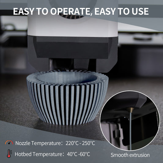 Carbon Fiber PLA 3D Printer Filament 1.75mm, 1 KG, Cool Grey