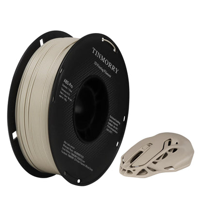 TINMORRY ABS Filament 1.75mm, ABS (Pro) 3D Drucker Filament 1KG, gute Hitzebeständigkeit, stark & haltbar, Maßgenauigkeit ±0.03mm, Warm Grau