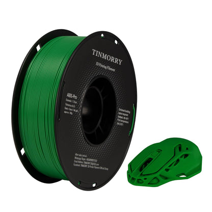 TINMORRY ABS Filament 1.75mm, ABS (Pro) 3D Drucker Filament 1KG, gute Hitzebeständigkeit, stark & haltbar, Maßgenauigkeit ±0.03mm, Grün
