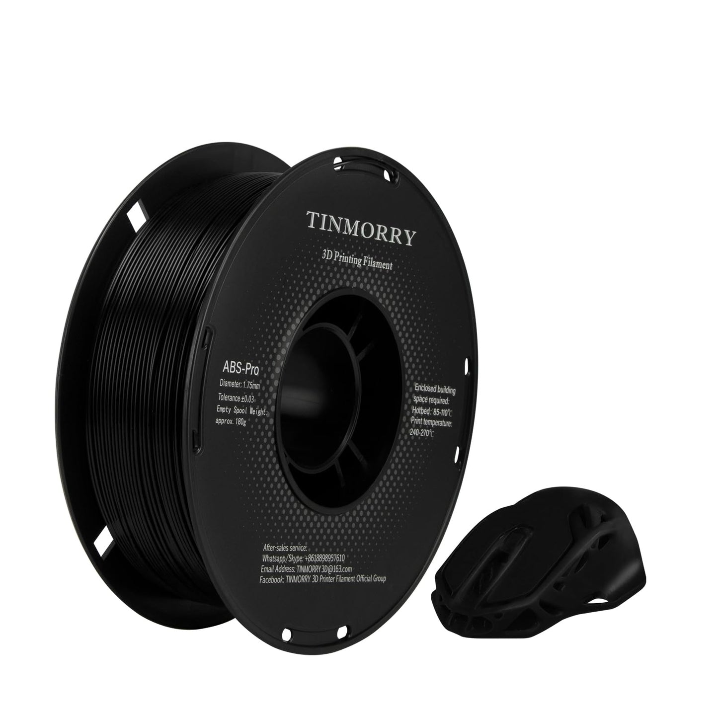 ABS-Pro 3D Printer Filament 1.75mm, 1 KG, Black