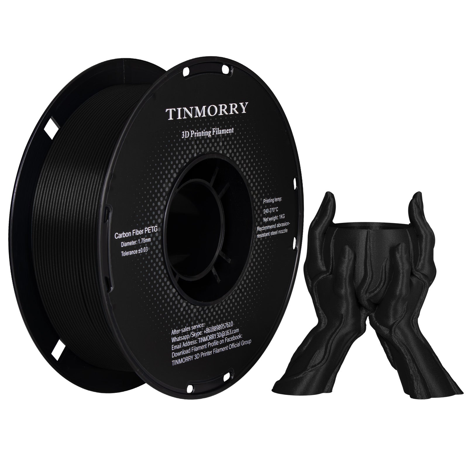 CarbonFiberPETG3DPrinterFilament1.75mm,1KG,Black