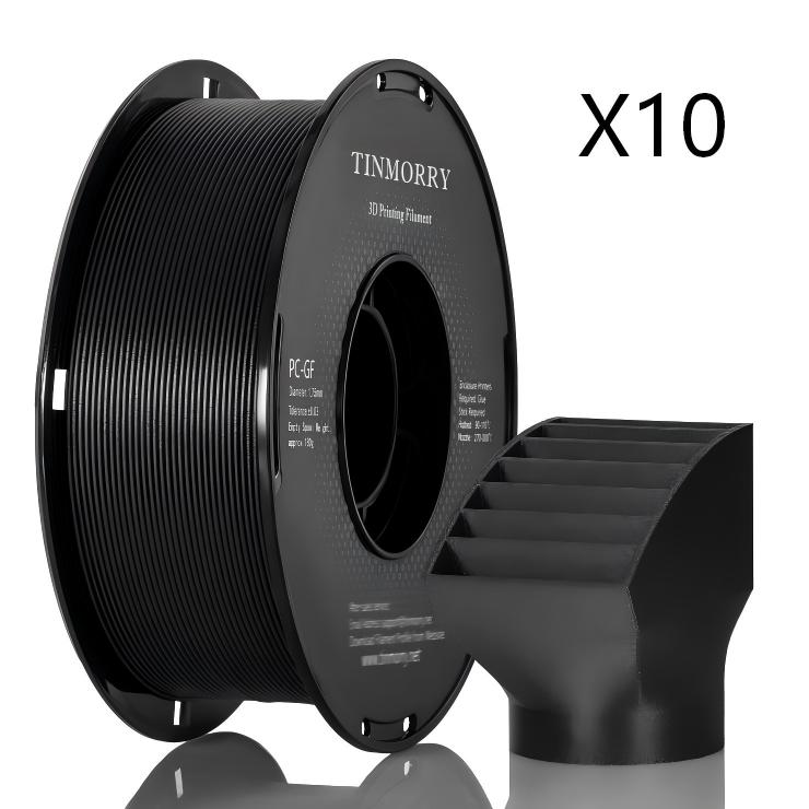 10 Rolls Glass Fiber PC 3D Printer Filament 1.75mm, 1 KG 1 Spool
