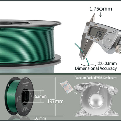 Metallic PETG 3D Printer Filament 1.75mm, 1 KG, Metallic Midnight Green