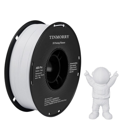 TINMORRY ABS Filament 1.75mm, ABS (Pro) 3D Drucker Filament 1KG, gute Hitzebeständigkeit, stark & haltbar, Maßgenauigkeit ±0.03mm, kühles Weiß 