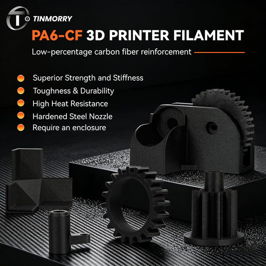 Carbon Fiber PA6 3D Printer Filament 1.75mm(approx. 5% Carbon Fiber Content), 1 KG, Black